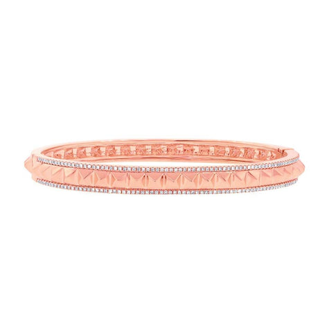 0.50 Ctw 14k Rose Gold Diamond Bangle Bracelet