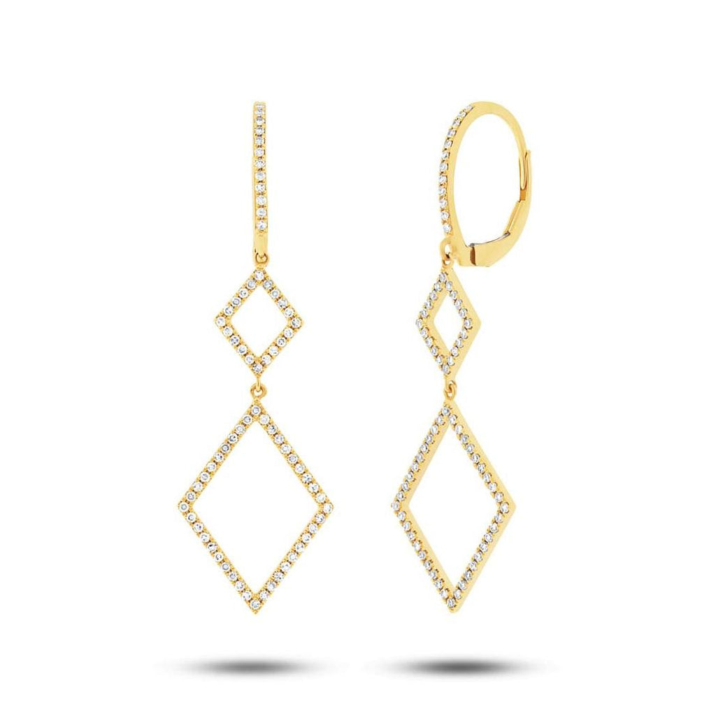 0.44 Ctw 14k Yellow Gold Diamond Earring