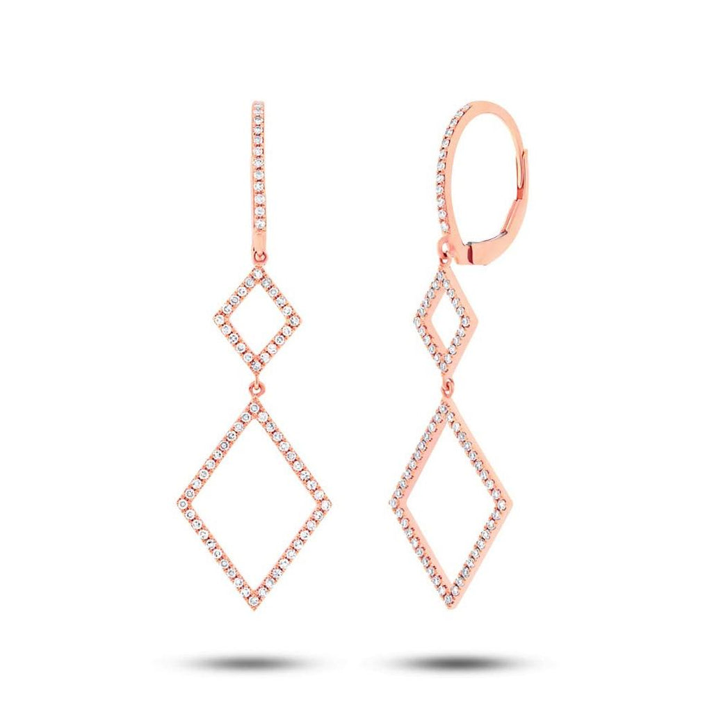 0.44 Ctw 14k Rose Gold Diamond Earring