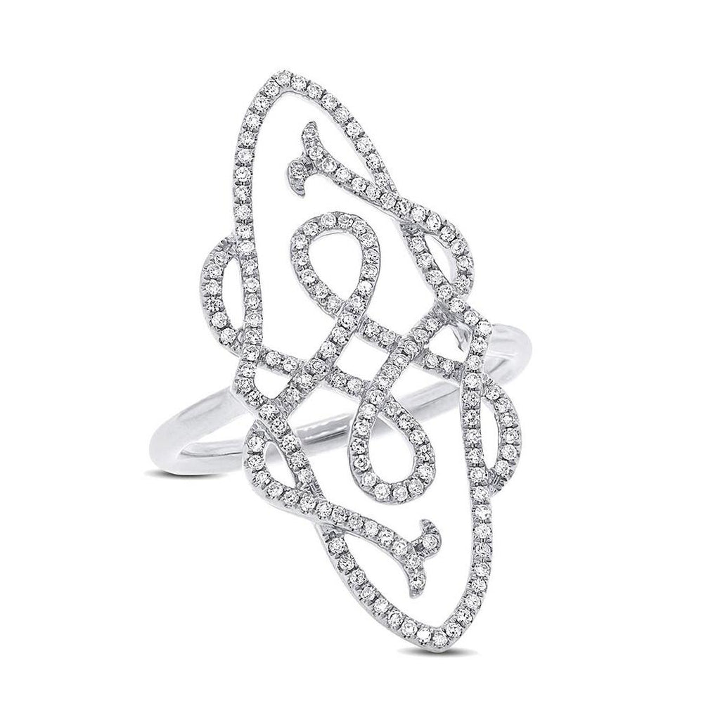 0.35 Ctw 14k White Gold Diamond Womens Ring