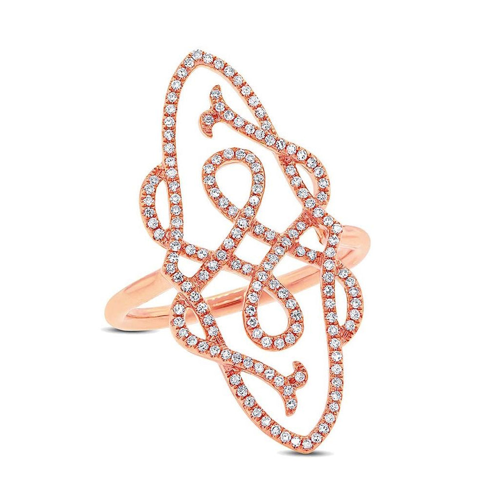 0.35 Ctw 14k Rose Gold Diamond Womens Ring