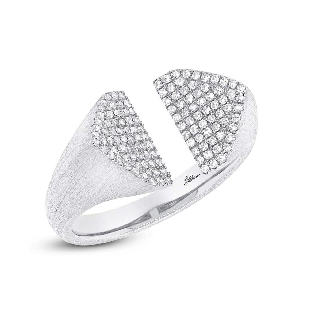 0.27 Ctw 14k White Gold Diamond Pave Womens Ring