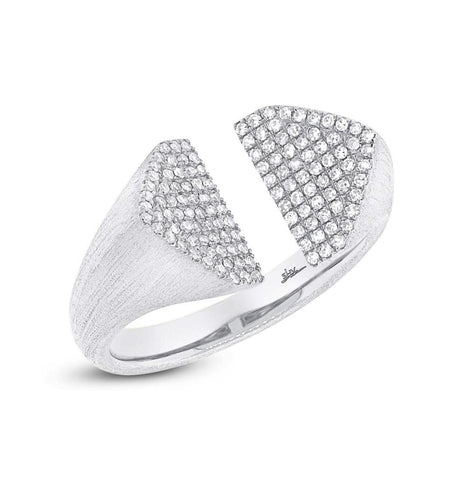 0.27 Ctw 14k White Gold Diamond Pave Womens Ring