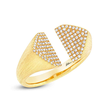 0.27 Ctw 14k Yellow Gold Diamond Pave Womens Ring