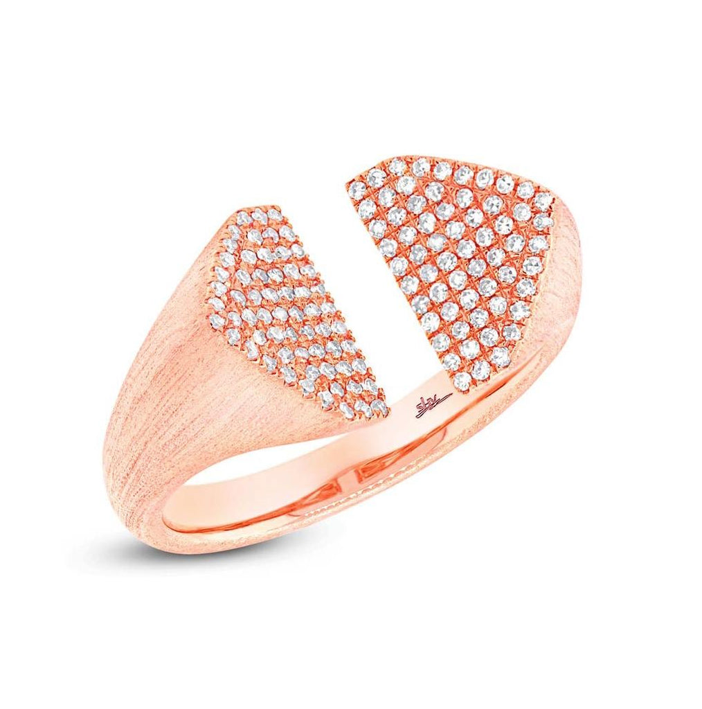 0.27 Ctw 14k Rose Gold Diamond Pave Womens Ring