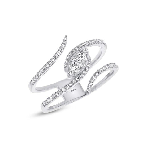 0.36 Ctw 14k White Gold Diamond Womens Ring