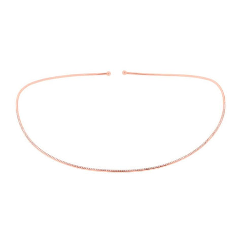 0.50 Ctw 14k Rose Gold Diamond Choker Necklace