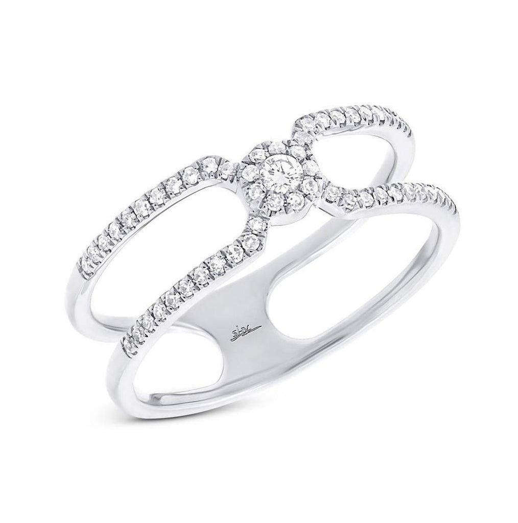 0.20 Ctw 14k White Gold Diamond Womens Ring