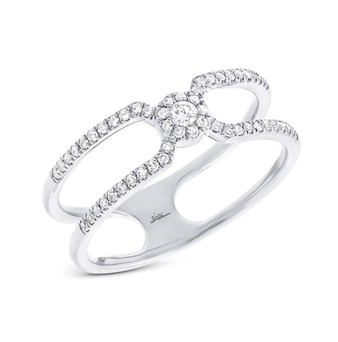 0.20 Ctw 14k White Gold Diamond Womens Ring
