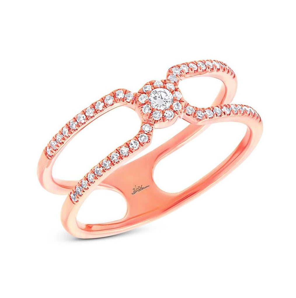 0.20 Ctw 14k Rose Gold Diamond Womens Ring