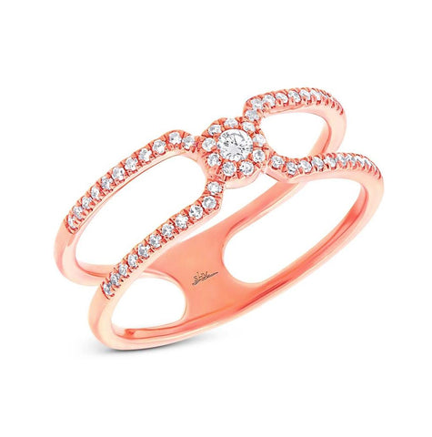 0.20 Ctw 14k Rose Gold Diamond Womens Ring
