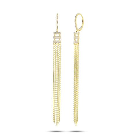 0.23 Ctw 14k Yellow Gold Diamond Fringe Earring