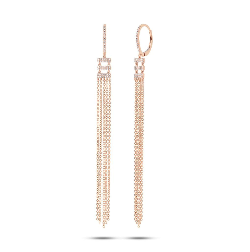 0.23 Ctw 14k Rose Gold Diamond Fringe Earring