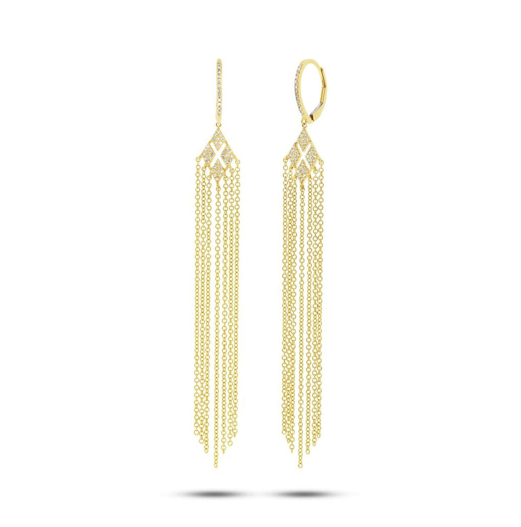 0.21 Ctw 14k Yellow Gold Diamond Fringe Earring