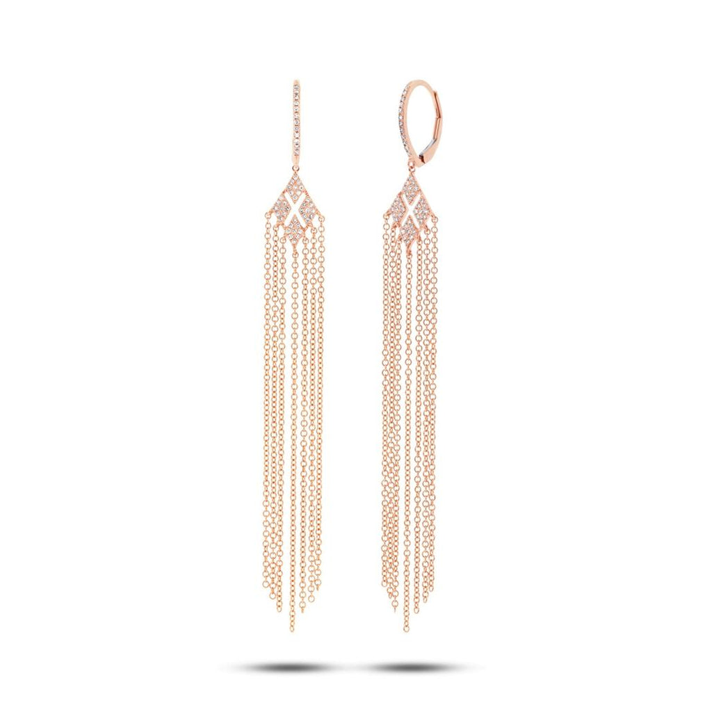 0.21 Ctw 14k Rose Gold Diamond Fringe Earring