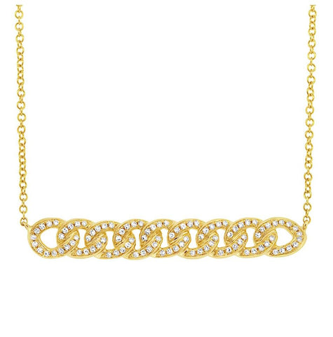 0.21 Ctw 14k Yellow Gold Diamond Chain Necklace