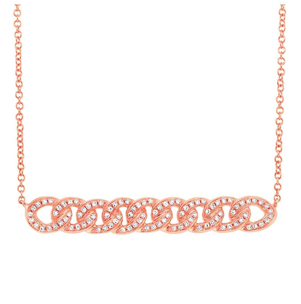 0.21 Ctw 14k Rose Gold Diamond Chain Necklace