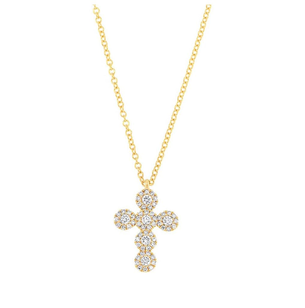 0.25 Ctw 14k Yellow Gold Diamond Cross Necklace