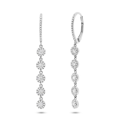 0.99 Ctw 14k White Gold Diamond Earring