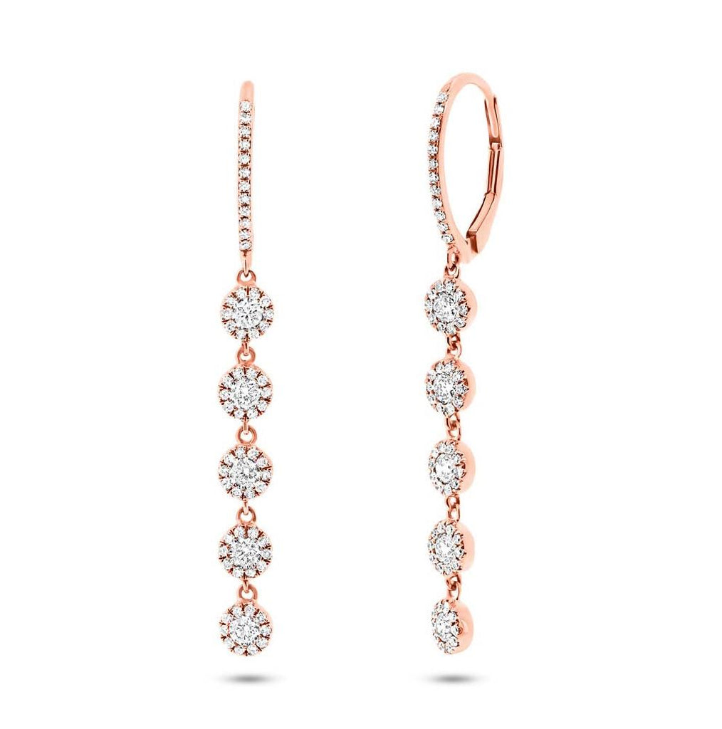 0.99 Ctw 14k Rose Gold Diamond Earring