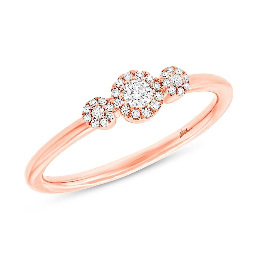 0.18 Ctw 14k Rose Gold Diamond Womens Ring