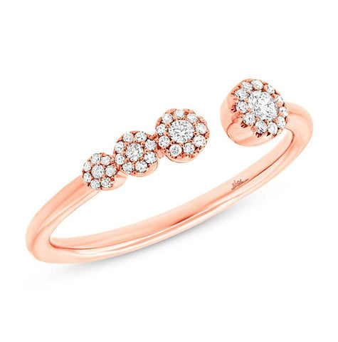 0.18 Ctw 14k Rose Gold Diamond Womens Ring