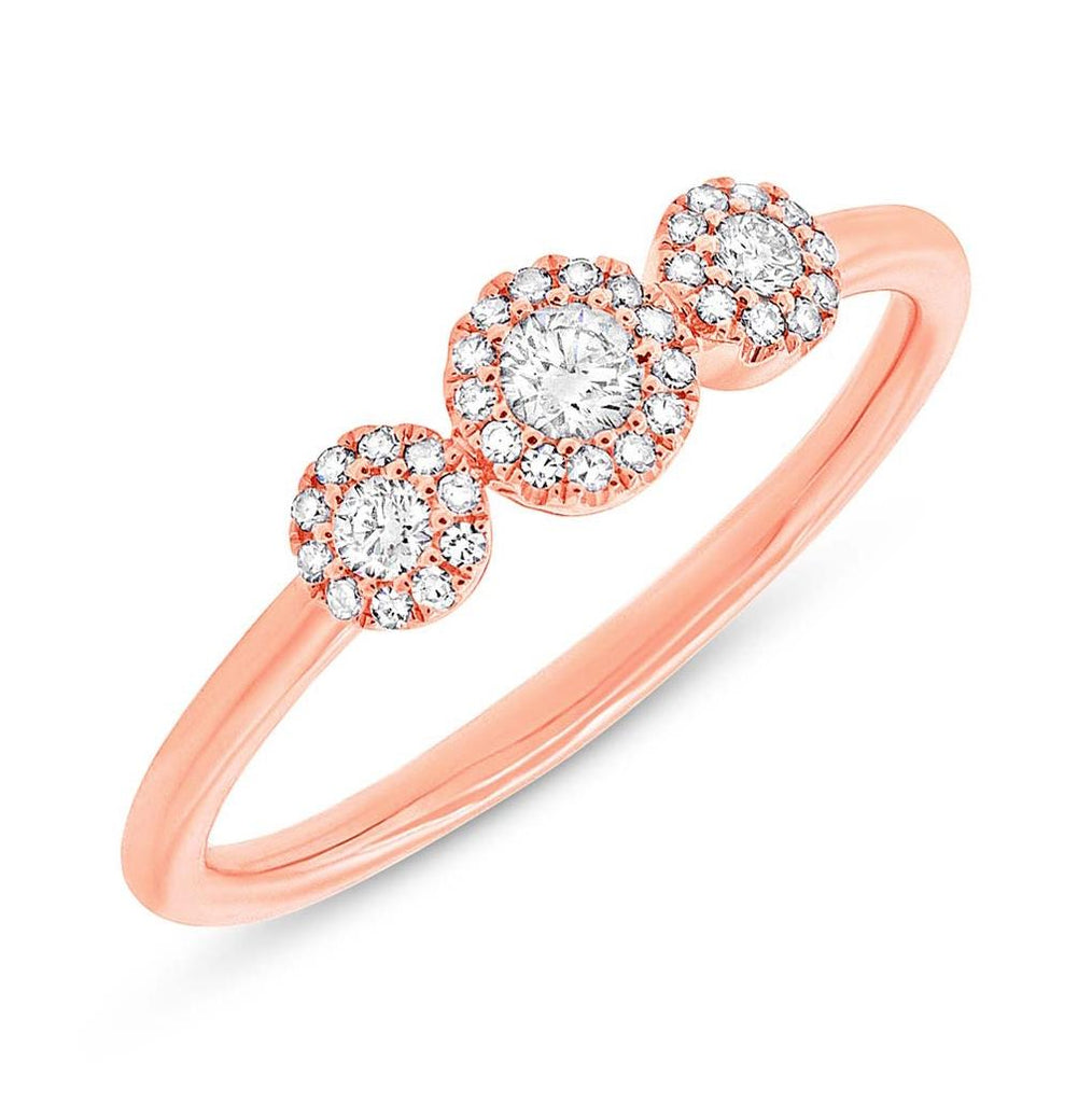 0.26 Ctw 14k Rose Gold Diamond Womens Ring