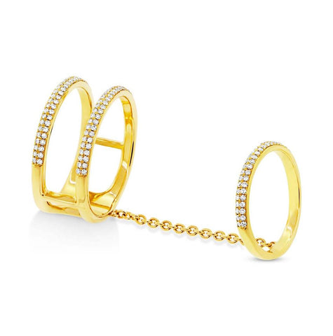 0.42 Ctw 14k Yellow Gold Diamond Womens Ring