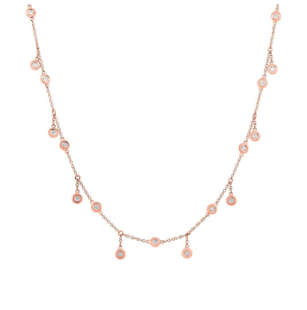 1.85 Ctw 14k Rose Gold Diamond Necklace