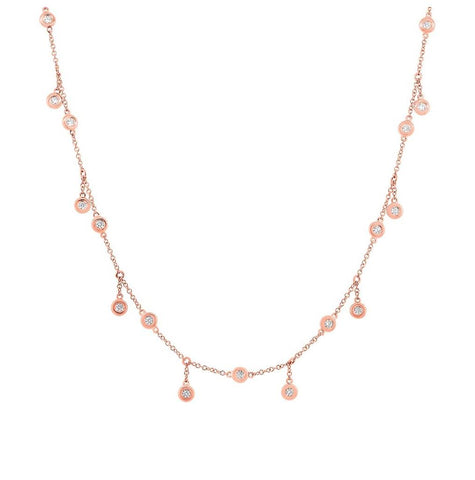 1.85 Ctw 14k Rose Gold Diamond Necklace