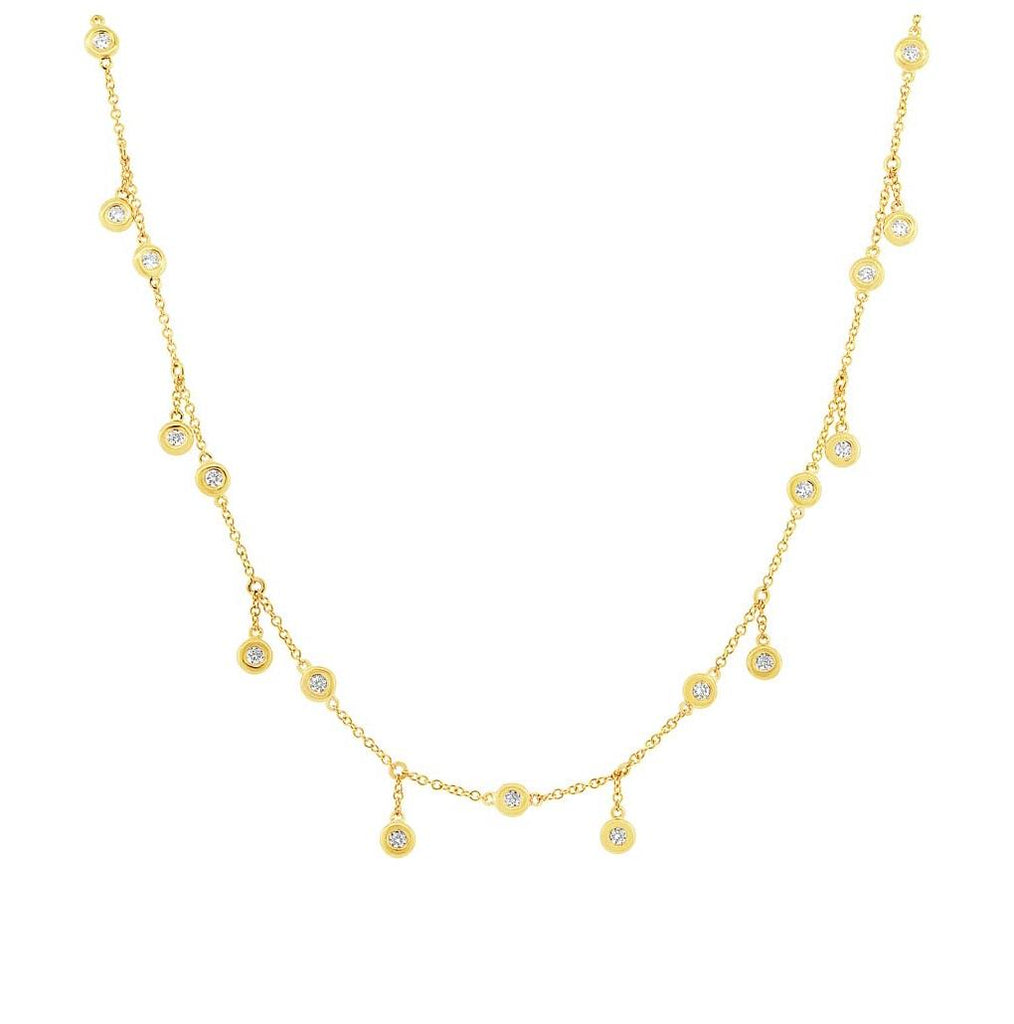 0.34 Ctw 14k Yellow Gold Diamond Necklace