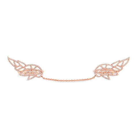 0.76 Ctw 14k Rose Gold Diamond Angel Wings Ring