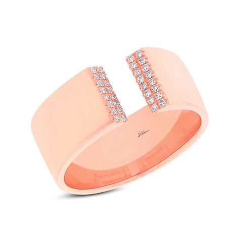 0.10 Ctw 14k Rose Gold Diamond Womens Ring