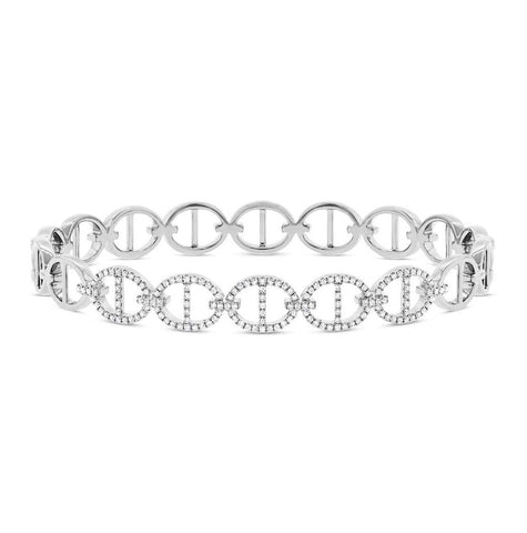 0.45 Ctw 14k White Gold Diamond Bangle Bracelet