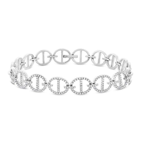 0.57 Ctw 14k White Gold Diamond Womens Bracelet