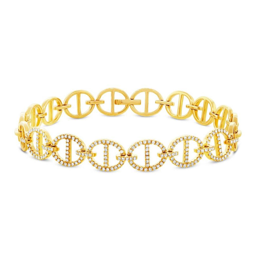 0.57 Ctw 14k Yellow Gold Diamond Womens Bracelet