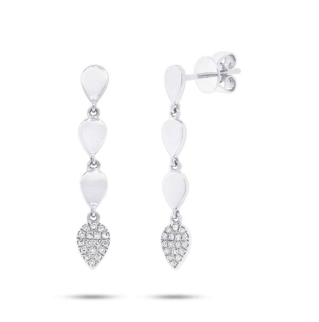 0.10 Ctw 14k White Gold Diamond Pave Earring