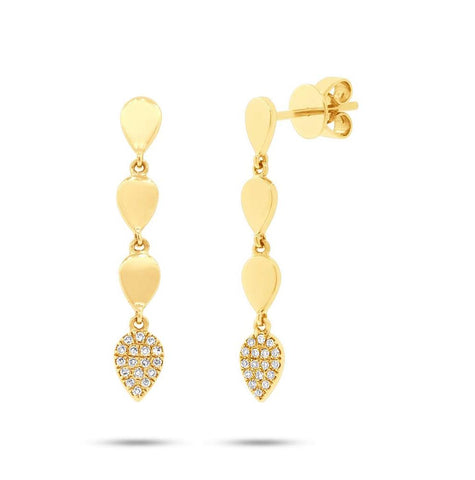 0.10 Ctw 14k Yellow Gold Diamond Pave Earring