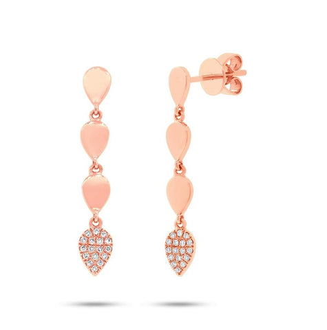 0.10 Ctw 14k Rose Gold Diamond Pave Earring