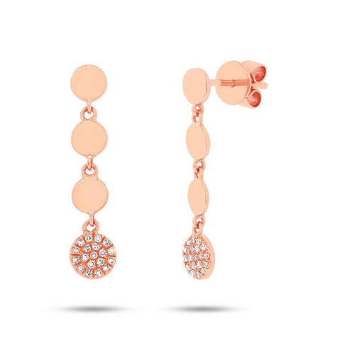 0.11 Ctw 14k Rose Gold Diamond Pave Circle Earring