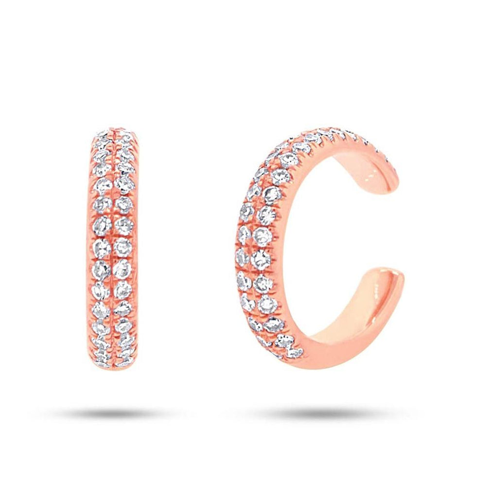 0.21 Ctw 14k Rose Gold Diamond Ear Cuff Earring