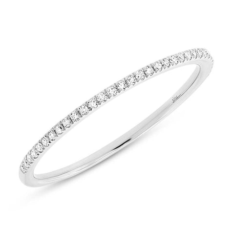 0.10 Ctw 14k White Gold Diamond Womens Band Size 7.5