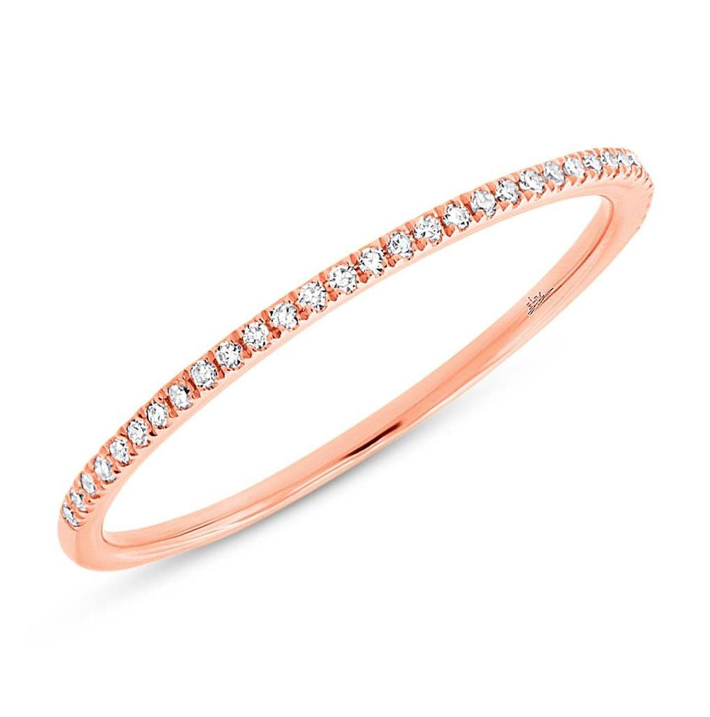 0.10 Ctw 14k Rose Gold Diamond Womens Band Size 3.5
