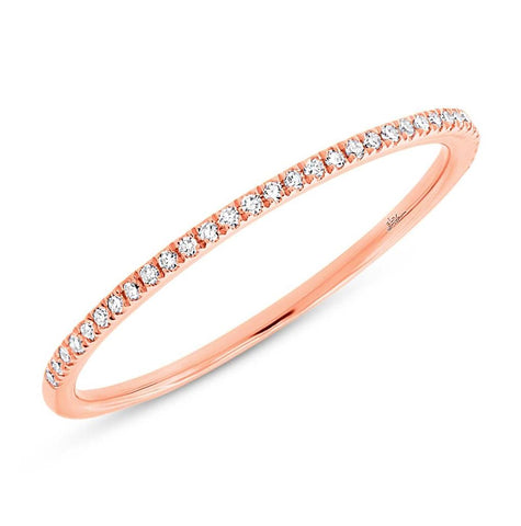 0.10 Ctw 14k Rose Gold Diamond Womens Band Size 4.5