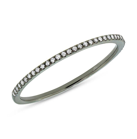 0.10 Ctw 14k Black Rhodium Gold Diamond Womens Band