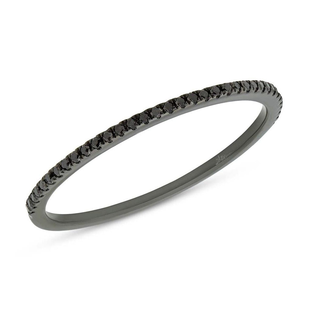 0.10 Ctw 14k Black Rhodium Gold Black Diamond Womens Band