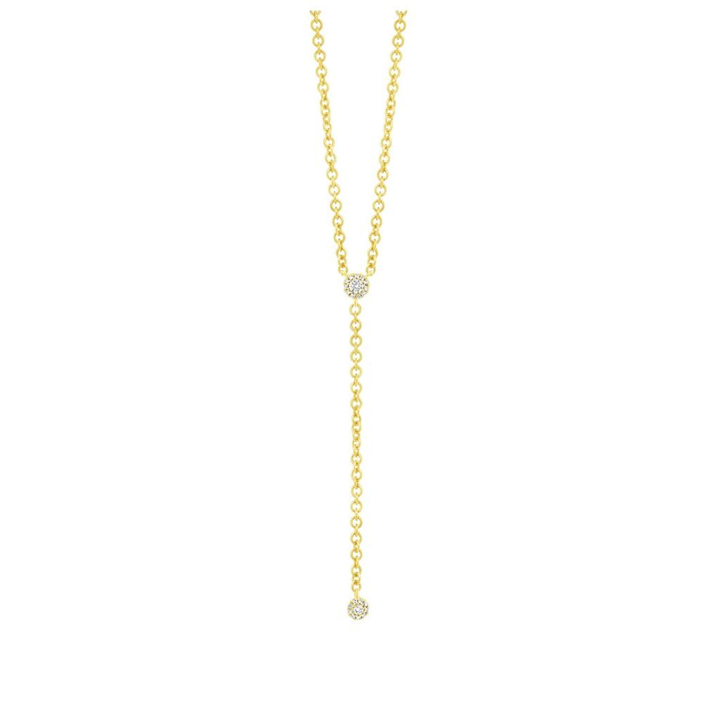 0.12 Ctw 14k Yellow Gold Diamond Lariat Necklace