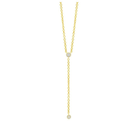 0.12 Ctw 14k Yellow Gold Diamond Lariat Necklace