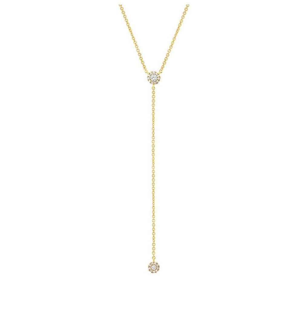 0.12 Ctw 14k Yellow Gold Diamond Lariat Necklace