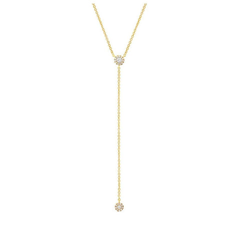 0.12 Ctw 14k Yellow Gold Diamond Lariat Necklace